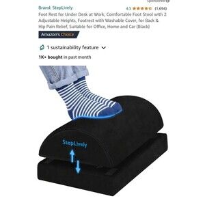 Comfortable Foot Stool with 2 Adjustable Heights